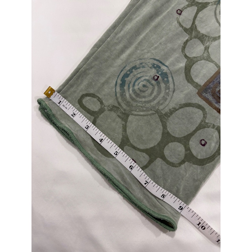 Bluefish Green Pull On Hand Printed Pants Artsy Art To Wear Size 0 Vintage - Picture 14 of 15